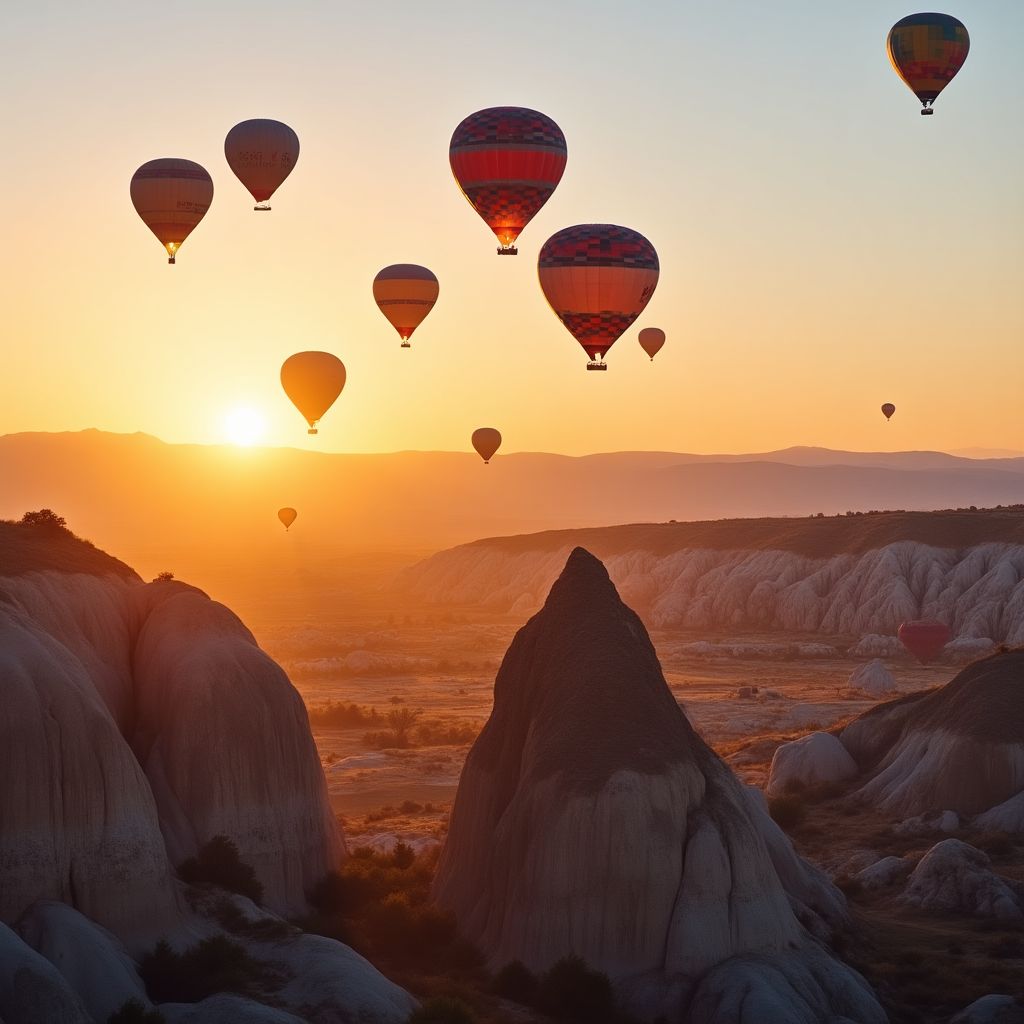 Kapadokya'da sıcak hava balonları